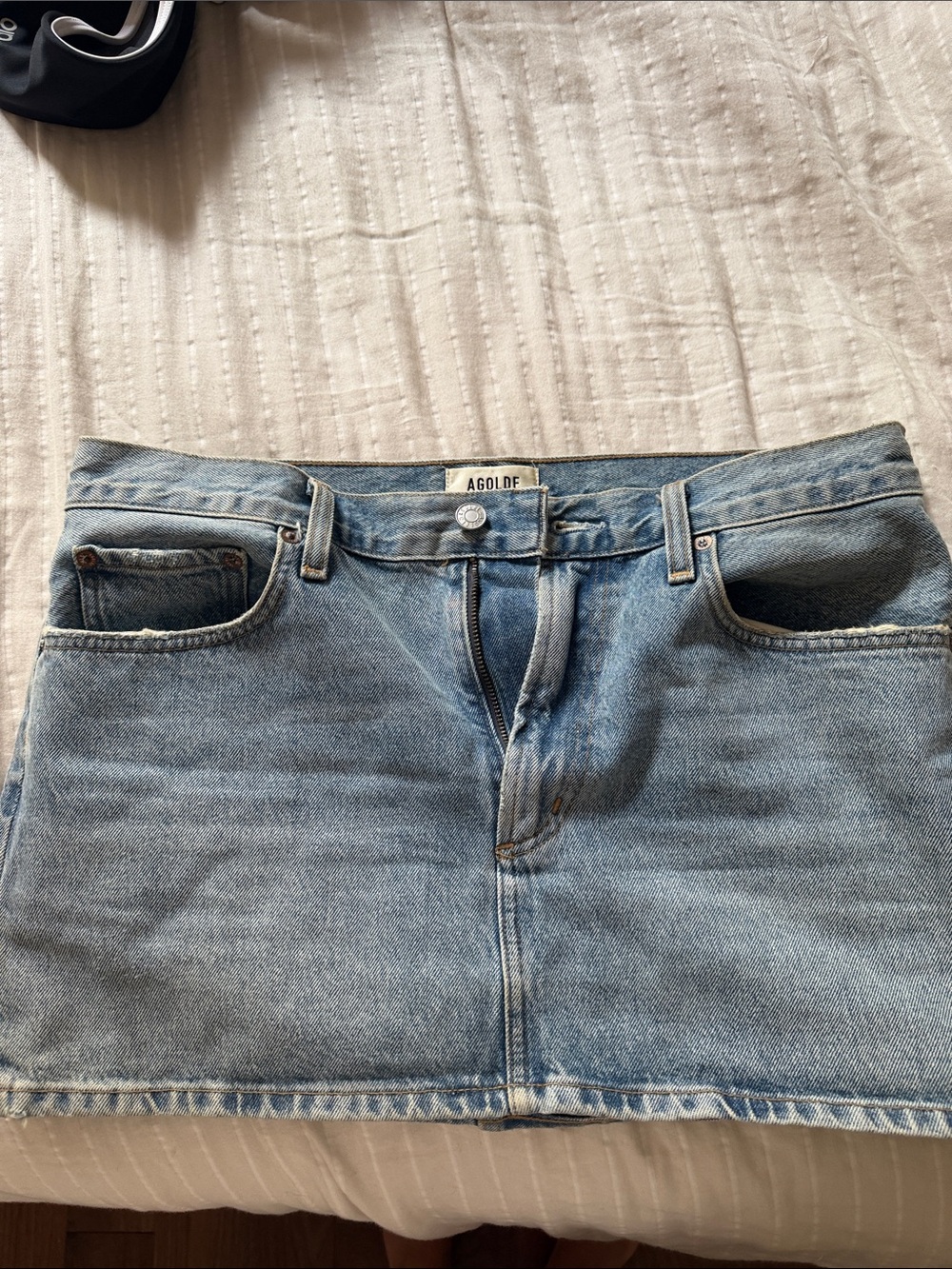 Agolde Light Blue Slim Straight denim Skirt